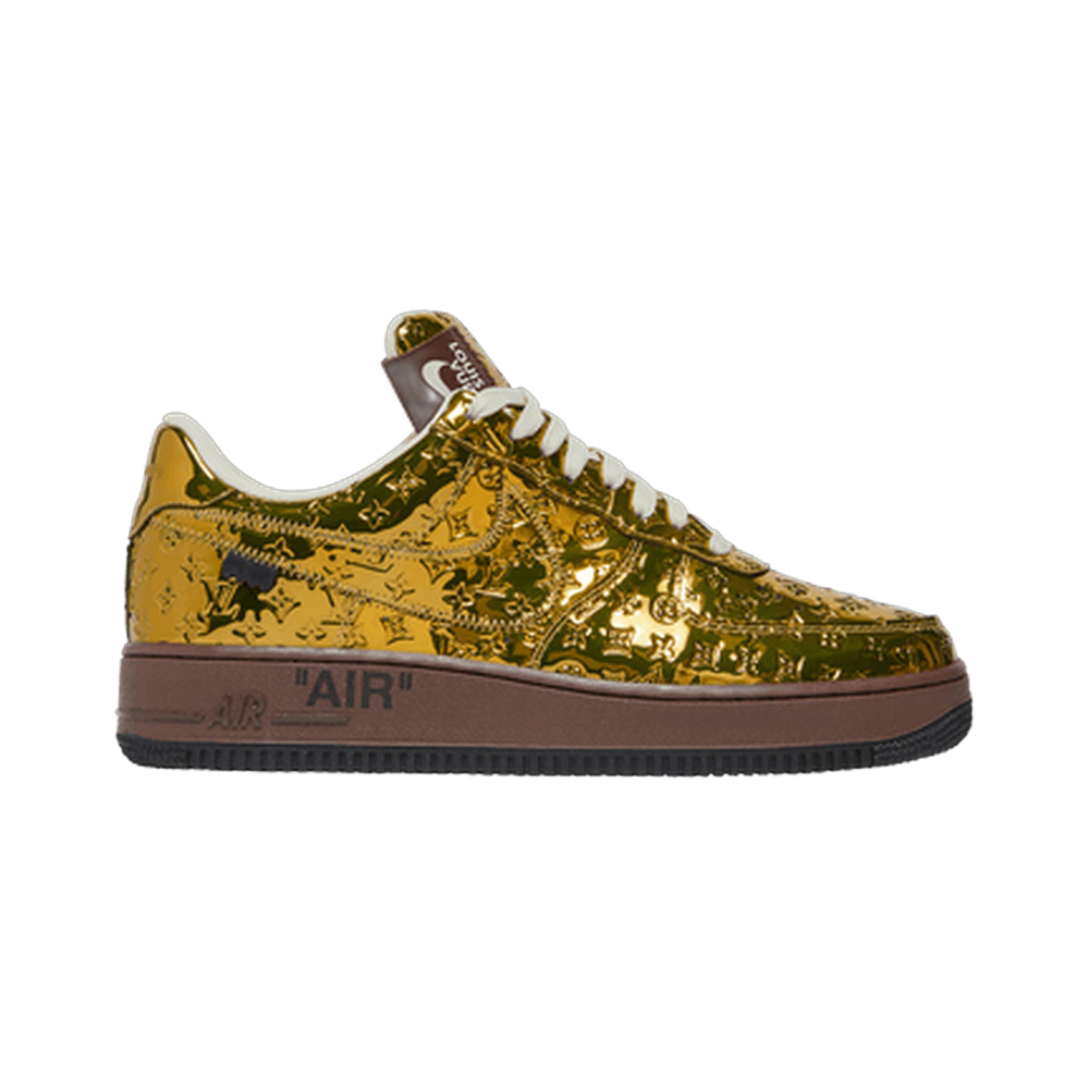 Louis Vuitton x Nike Air Force 1 Low - Metallic Gold (Metallic Gold/Metallic Gold/Baroque Brown/Black)